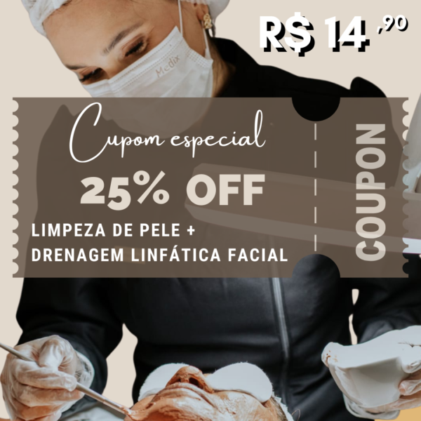 CUPOM DE LIMPEZA DE PELE + DRENAGEM LINFÁTICA FARCIAL